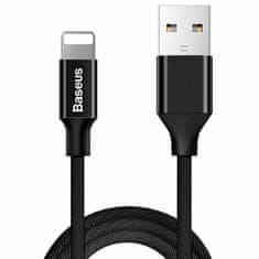 BASEUS Pleten tekstilni kabel USB - iPhone Lightning 1,8 m - črn