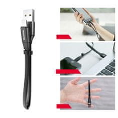 BASEUS Ploščati kabel USB Iphone Lightning kabel z nosilcem 2A 23 cm črn