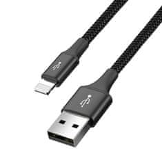 BASEUS Kabel USB 4v1 2 x Iphone Lightning USB-C microUSB kabel v najlonski pletenici 3,5A 1,2 m črn