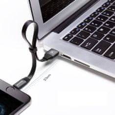 BASEUS Ploščati kabel USB Iphone Lightning kabel z nosilcem 2A 23 cm črn