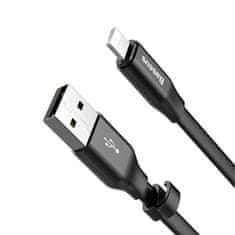 BASEUS Ploščati kabel USB Iphone Lightning kabel z nosilcem 2A 23 cm črn