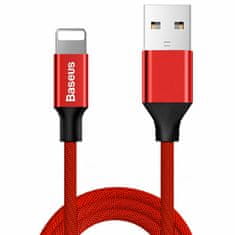 BASEUS Tkaninski pleteni kabel USB - iPhone Lightning 1,8 m - rdeč