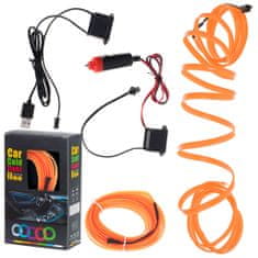 Aga LED ambientalna osvetlitev za avto / avto USB / 12V trak 5m oranžna