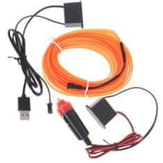 Aga LED ambientalna osvetlitev za avto / avto USB / 12V trak 5m oranžna