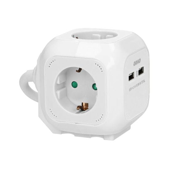 Orno Namizni podaljšek/razdelilec OR 4g - 1,4 m/4 vtičnici + 2xUSB - schuko bel