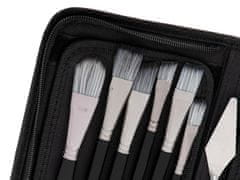 WOWO Artist Paint Brushes Complete Set - Celoten komplet Artist Paint Brushes z etuijem, gobo in lopatico - 17 kosov