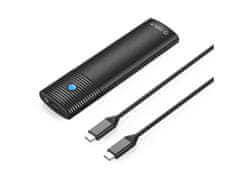 Orico PWDM2-G2 zunanje ohišje za M.2 NVMe/SATA SSD v USB-C 3.2 Gen2, aluminij, črna (PWM2-G2-BL-EP)