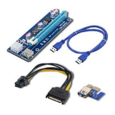 Qoltec qoltec riser pci-e 1x - 16x | usb 3.0 | ver. 007c | sata / pci-e 6pin