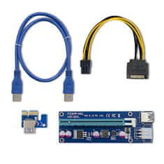 Qoltec qoltec riser pci-e 1x - 16x | usb 3.0 | ver. 007c | sata / pci-e 6pin