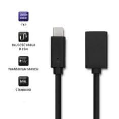 slomart kabel usb 3.1 tip c moški | usb 3.0 tip a ženski | 0,25 m