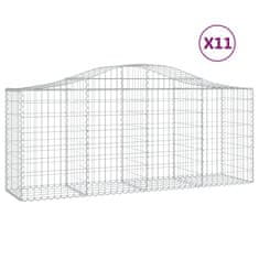 Vidaxl Obokane gabion košare 11 kosov 200x50x80/100 cm cinkano železo