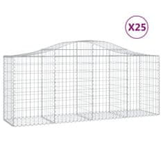 Vidaxl Obokane gabion košare 25 kosov 200x50x80/100 cm cinkano železo