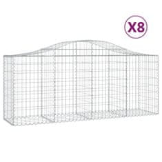 Vidaxl Obokane gabion košare 8 kosov 200x50x80/100 cm cinkano železo