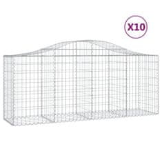 Vidaxl Obokane gabion košare 10 kosov 200x50x80/100 cm cinkano železo