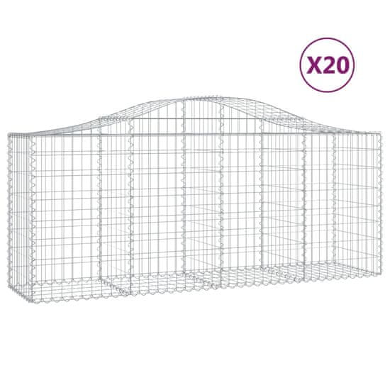 Vidaxl Obokane gabion košare 20 kosov 200x50x80/100 cm cinkano železo