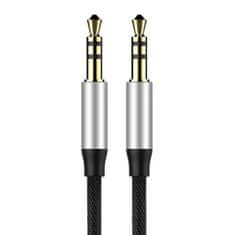 PRO Yiven M30 stereo zvočni kabel AUX 3,5 mm mini jack 1 m srebrno/črno