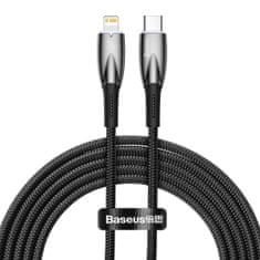 BASEUS baseus glimmer series kabel s hitrim polnjenjem usb-c - lightning 480mb/s pd 20w 2m črn