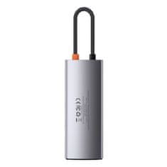 BASEUS Večnamenski 6-v-1 USB USB-C PD HDMI 3x USB 3.2 RJ45 Siva