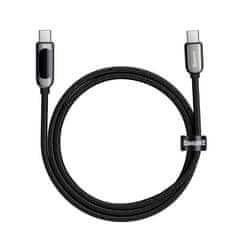 BASEUS Kabel USB-C z merilnikom moči Power Delivery 100W 20V 5A 1m črn