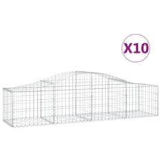 Vidaxl Obokane gabion košare 10 kosov 200x50x40/60 cm pocinkano železo