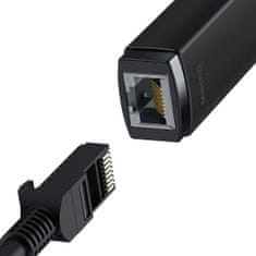 slomart adapter baseus lite series usb tip c - vtičnica rj45 lan 100mbps črn (wkqx000201)