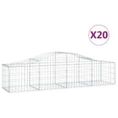 Vidaxl Obokane gabion košare 20 kosov 200x50x40/60 cm pocinkano železo