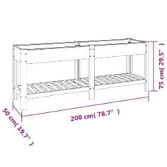 Vidaxl Visoka greda s polico siva 200x50x75 cm WPC