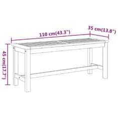 Vidaxl Vrtna klop 110x35x45 cm trden akacijev les