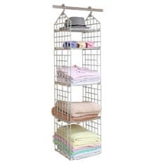 Shopdbest Prirično stojalo za organizacijo garderobe: 5 dodatnih polic, 29x29x128 cm, zložljivo, prenosno