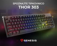 Genesis Thor 303 gaming tipkovnica, mehanska, RGB, črna - odprta embalaža