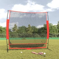 Vidaxl Prenosna baseball mreža črna in rdeča 215x107x216 cm poliester