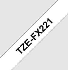 TZE-FX221, belo/črno, 9 mm, z upogljivim trakom