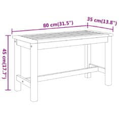 Vidaxl Vrtna klop 80x35x45 cm trden akacijev les