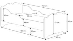 Trianova Otroška postelja Ximena - 80x160 cm