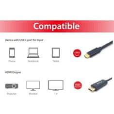 Equip kabel USB-C na DisplayPort, M/M, 1m, 4K/60Hz