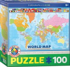 EuroGraphics Puzzle Zemljevid sveta 100 kosov